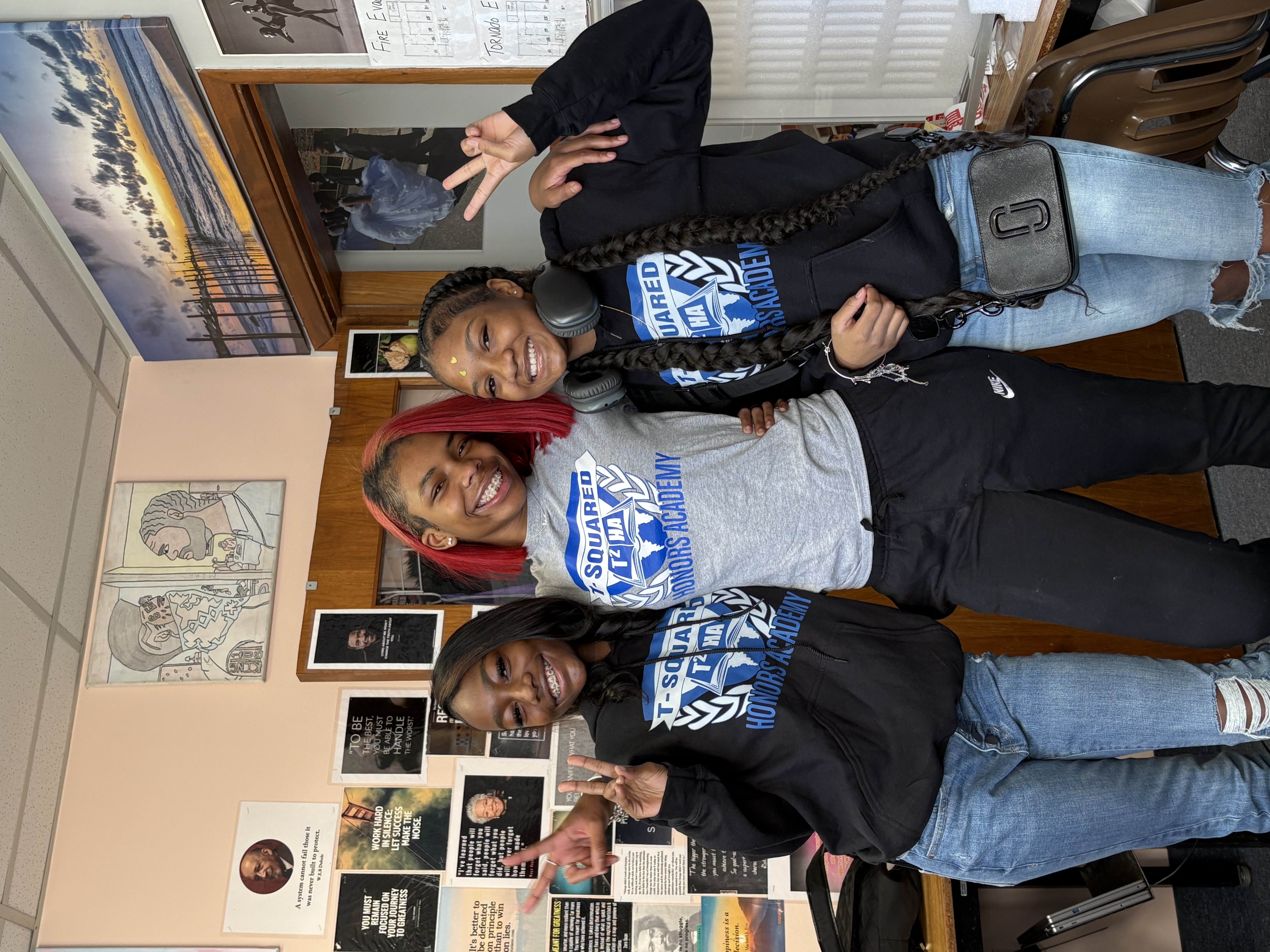 Students standing together